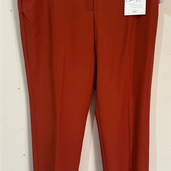 Cato Size 16 Curvy Fit Stretch Waist Burnt Orange Trousers - Picture 2 of 7